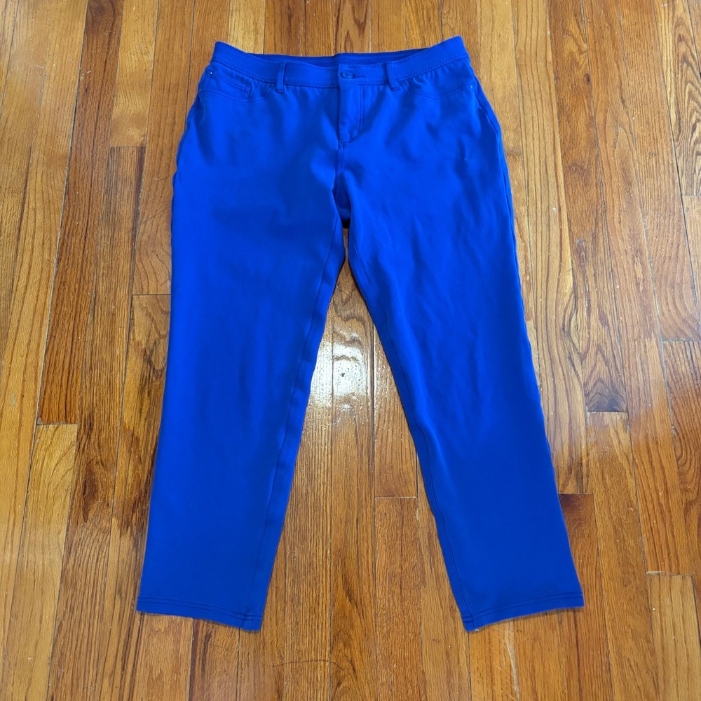 Chico's Women 1.5 Regular Pants Blue So Slimming Juliet Ankle Pull On Size 10